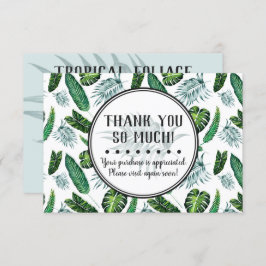 Tropische vulling en palmbladeren Dank je wel Kaart