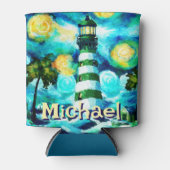 Tropische Vuurtoren Kust Nautisch gepersonaliseerd Blikjeskoeler (Voorkant)