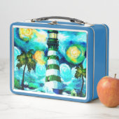 Tropische vuurtoren & palmbomen Groen Blauw Blauwg (In situ)