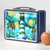 Tropische vuurtoren & palmbomen Groen Blauw Blauwg (In situ)