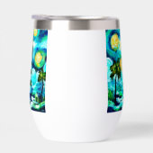 Tropische vuurtoren & palmbomen Groen Blauw Blauwg (Rechts)