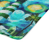 Tropische vuurtoren & palmbomen Impressionistisch Snijplank (Hoek)