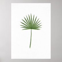 Tropische waaierpalmblad ongeframeerde print decor