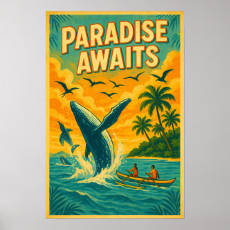 Tropische walvis kijken paradijs poster