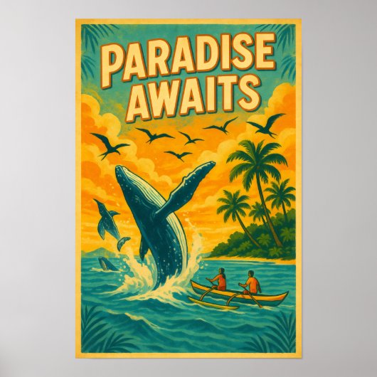 Tropische walvis kijken paradijs poster (Voorkant)