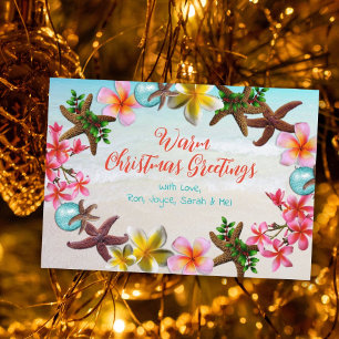 Tropische warme kerstkrans feestdagenkaart