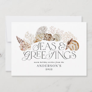 Tropische warme kerstzeeen en groeten moderne Ho Feestdagenkaart