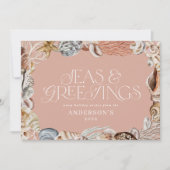 Tropische warme kerstzeeen en groeten moderne Ho Feestdagenkaart (Voorkant)