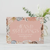 Tropische warme kerstzeeen en groeten moderne Ho Feestdagenkaart (Staand voorkant)