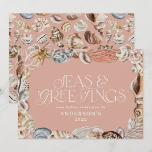 Tropische warme kerstzeeen en groeten moderne Ho Feestdagenkaart