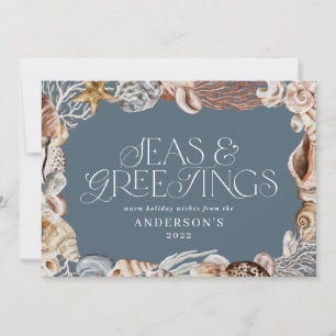 Tropische warme kerstzeeen en groeten moderne Ho Feestdagenkaart