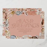 Tropische warme kerstzeeen en groeten moderne tijd folie feestdagenkaart<br><div class="desc">Tropische warme kerstzeeen en groeten moderne,  elegante feestelijke vakantiekaart.</div>