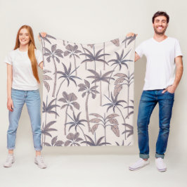 Tropische warmte: botanische palmwoestijnoase fleece deken