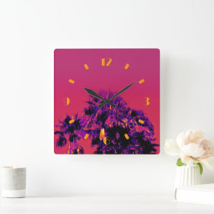 Tropische warmte palmbomen genummerde wandklok