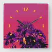 Tropische warmte palmbomen genummerde wandklok (Voorkant)