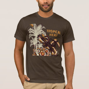 Tropische Warmte Palmboom Retro  Zomer T-shirt