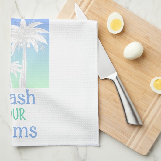 Tropische was uw palmboom strand blauw groen theedoek (Quarter Fold)