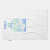 Tropische was uw palmboom strand blauw groen theedoek (Horizontaal)