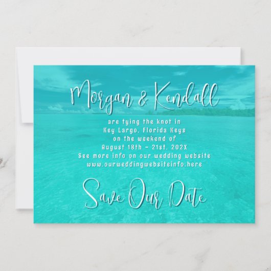 Tropische waterbestemming Weddenschap Opslaan datu Kaart (Voorkant)