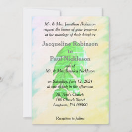 Tropische Watercolor Blad Bruiloft Suite Kaart