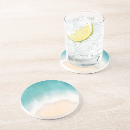 Tropische watercolor zandsteen onderzetter (Zijkant)