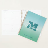 Tropische Wateren Gradiënt Monogram Naam Planner (Display)