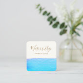Tropische watergolven vierkante visitekaartje (Staand voorkant)