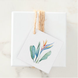 Tropische Waterkleur Bloem Favorit Tags Bedankjes Labels