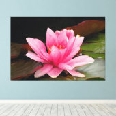 Tropische Waterlelie Bloem Botanisch Ontwerp Canvas Afdruk (Insitu (Houten vloer))