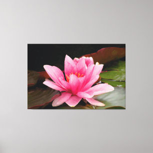 Tropische Waterlelie Bloem Botanisch Ontwerp Canvas Afdruk