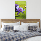 Tropische Waterlelie Bloem Botanisch Ontwerp Canvas Afdruk (Insitu (Slaapkamer))