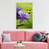 Tropische Waterlelie Bloem Botanisch Ontwerp Canvas Afdruk (Insitu (Woonkamer))