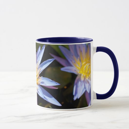 Tropische Waterlelie Bloem Botanisch Ontwerp Mok (Rechts)
