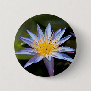 Tropische Waterlelie Bloem Botanisch Ontwerp Ronde Button 5,7 Cm