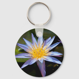 Tropische Waterlelie Bloem Botanisch Ontwerp Sleutelhanger