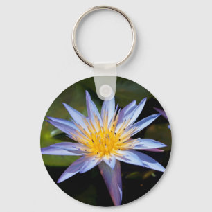 Tropische Waterlelie Bloem Botanisch Ontwerp Sleutelhanger