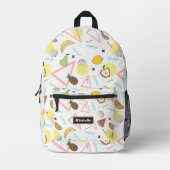 Tropische Watermeloen Banaan Ananas Wit Stijlvol Bedrukte Rugzak (Voorkant)