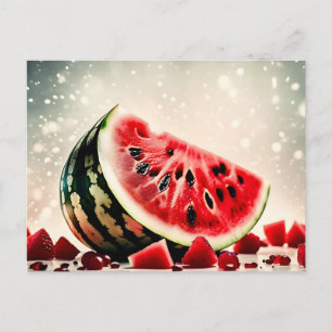 Tropische Watermeloen Fruit Slice Briefkaart