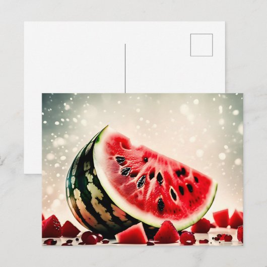 Tropische Watermeloen Fruit Slice Briefkaart (Voorkant / Achterkant)