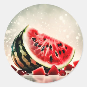 Tropische Watermeloen Fruit Slice Ronde Sticker