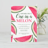 Tropische watermeloen waterverf 1e verjaardag kaart (Staand voorkant)