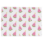 Tropische Watermeloen Zomer Kerstmis Gift Bag Groot Cadeauzakje (Achterkant)