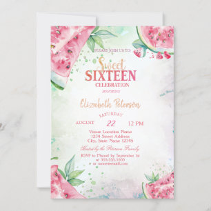 Tropische Watermeloen Zomer Sweet 16 Kaart
