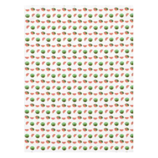 Tropische watermeloenen op witte tablet tafelkleed (Voorkant)