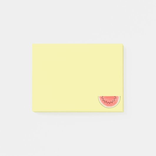 Tropische watermeloenvruchten op geel post-it® notes (Voorkant)