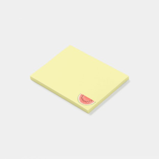 Tropische watermeloenvruchten op geel post-it® notes (Schuin)