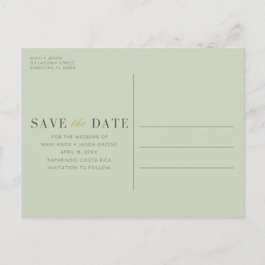 Tropische waterval bruiloft Save the Date Aankondigingskaart (Achterkant)