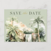 Tropische waterval bruiloft Save the Date Aankondigingskaart (Voorkant)