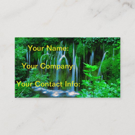 Tropische waterval in het regenwoud visitekaartje (Voorkant)