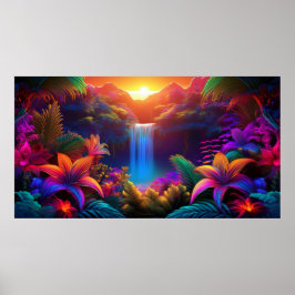 Tropische Waterval Poster